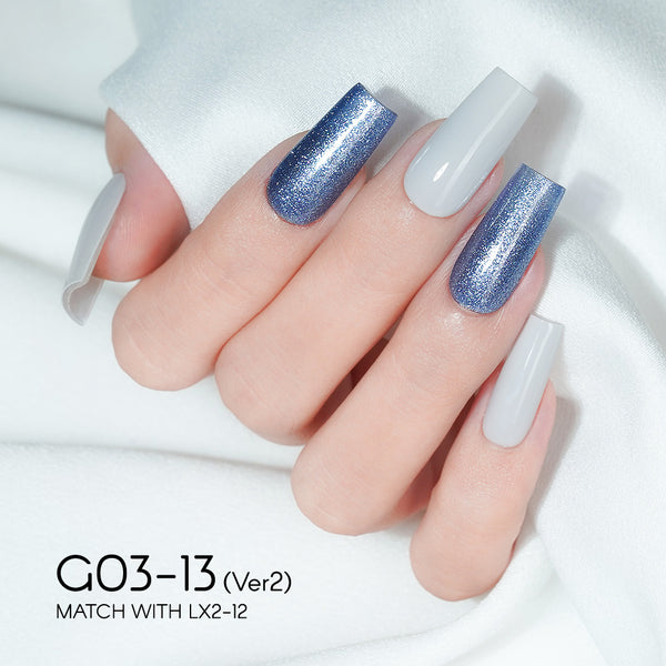 LAVIS 13 (G03-ver2) - Gel Polish 0.5 oz - Bridal Party Glitter Collection by LAVIS NAILS sold by DTK Nail Supply