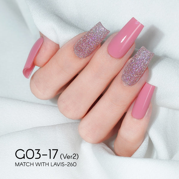 LAVIS 17 (G03-ver2) - Gel Polish 0.5 oz - Bridal Party Glitter Collection by LAVIS NAILS sold by DTK Nail Supply