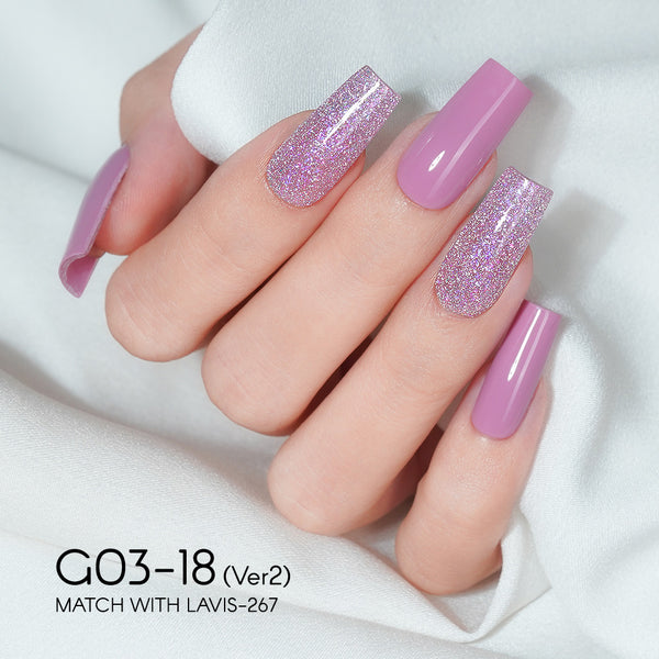 LAVIS 18 (G03-ver2) - Gel Polish 0.5 oz - Bridal Party Glitter Collection by LAVIS NAILS sold by DTK Nail Supply