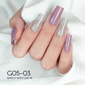 LAVIS Glitter G05 - Set 24 - Gel Polish 0.5oz - Champagne Toast Glitter Collection by LAVIS NAILS sold by DTK Nail Supply