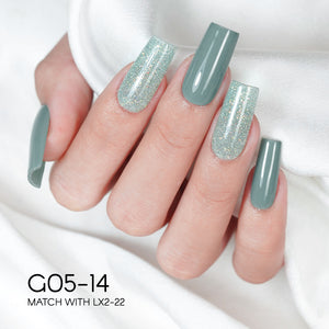 LAVIS Glitter G05 - Set 24 - Gel Polish 0.5oz - Champagne Toast Glitter Collection by LAVIS NAILS sold by DTK Nail Supply