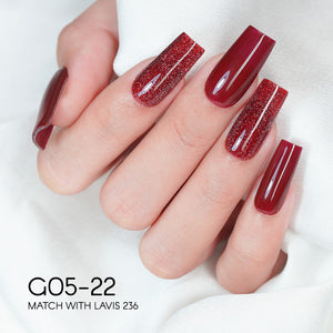 LAVIS Glitter G05 - Set 24 - Gel Polish 0.5oz - Champagne Toast Glitter Collection by LAVIS NAILS sold by DTK Nail Supply