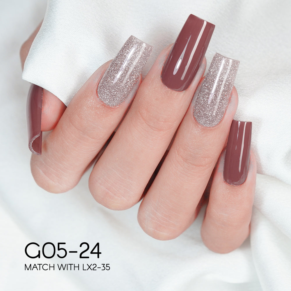 LAVIS Glitter G05 - 24 - Gel Polish 0.5oz - Champagne Toast Glitter Collection by LAVIS NAILS sold by DTK Nail Supply