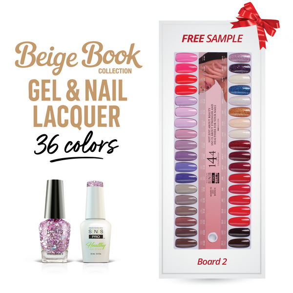 SNS Pro Gel Nail Polish Duo Set 36 Colors - Board 2 Beige (037 - 072)