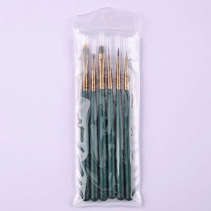 6PCS Green Nail Pen Brush Set by Nail Art Brush sold by DTK Nail Supply