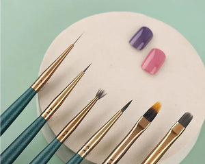 6PCS Green Nail Pen Brush Set by Nail Art Brush sold by DTK Nail Supply