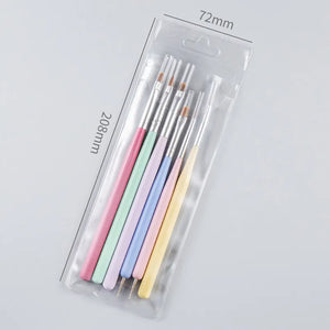 6pcs Colorful Nail Art Brushes Set by Nail Art Brush sold by DTK Nail Supply