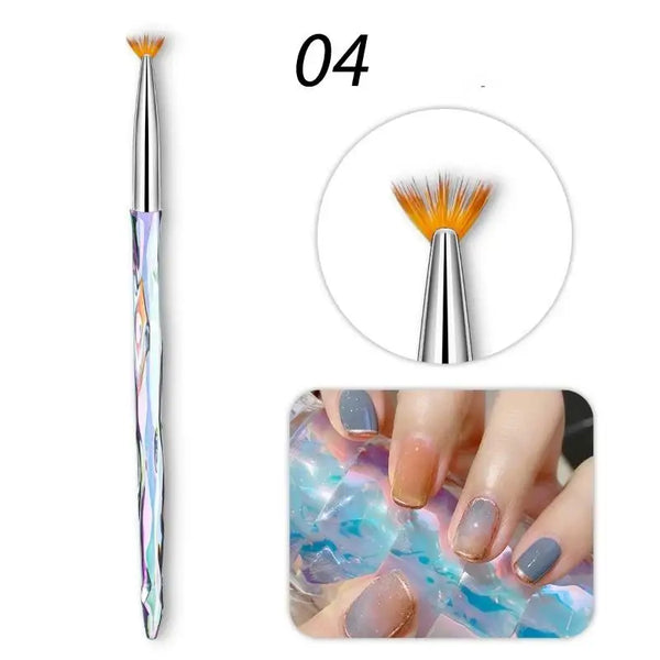8pcs/set Aurora Acrylic Nail Art Painting Brush by Nail Art Brush sold by DTK Nail Supply