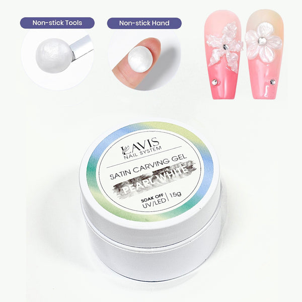 LAVIS Satin Carving Gel - Pearl White 15g