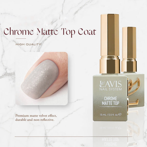 LAVIS Chrome Matte Top - 0.5 oz (New)