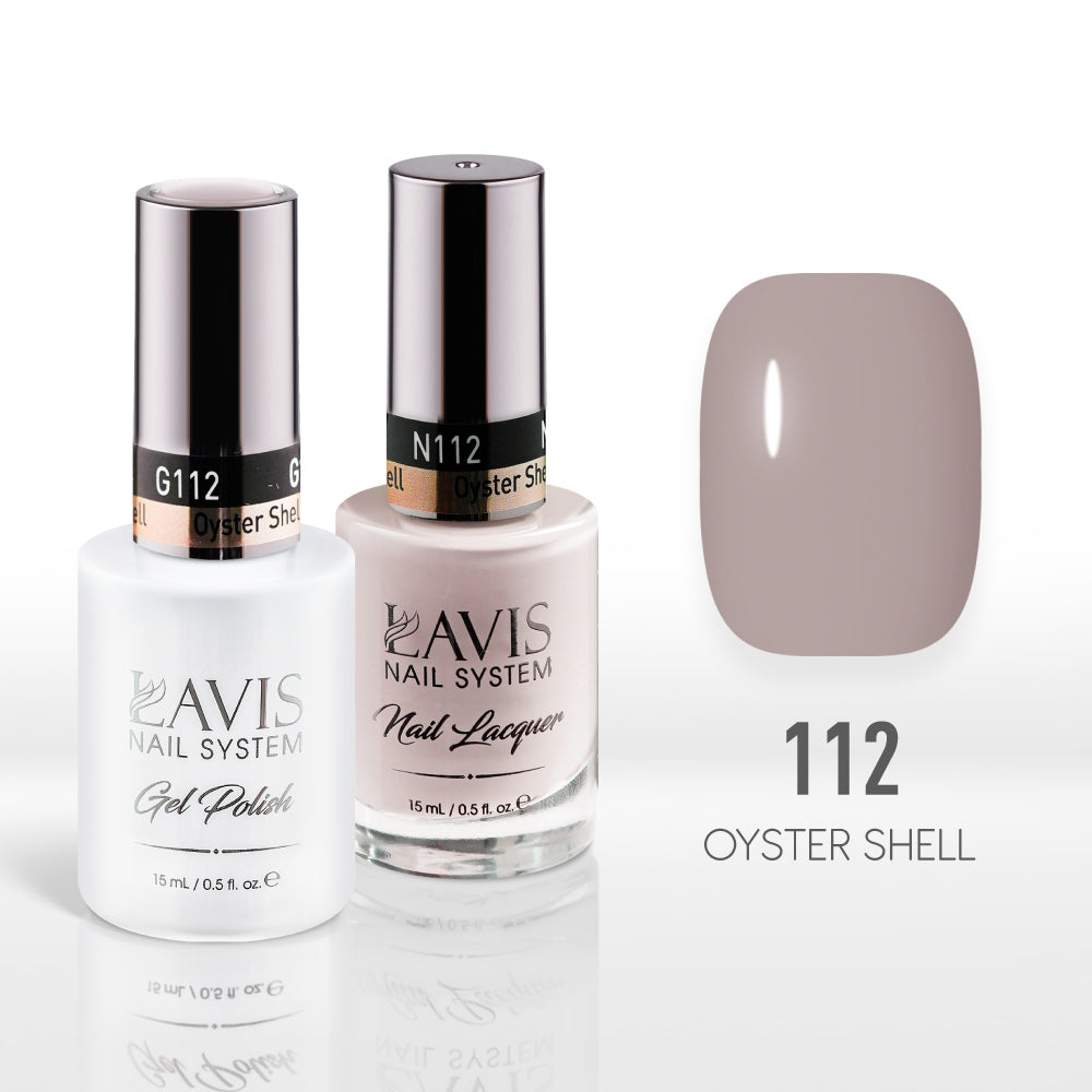 Lavis Gel Nail Polish Duo - 112 Gray Colors - Oyster Shell by LAVIS NAILS sold by DTK Nail Supply