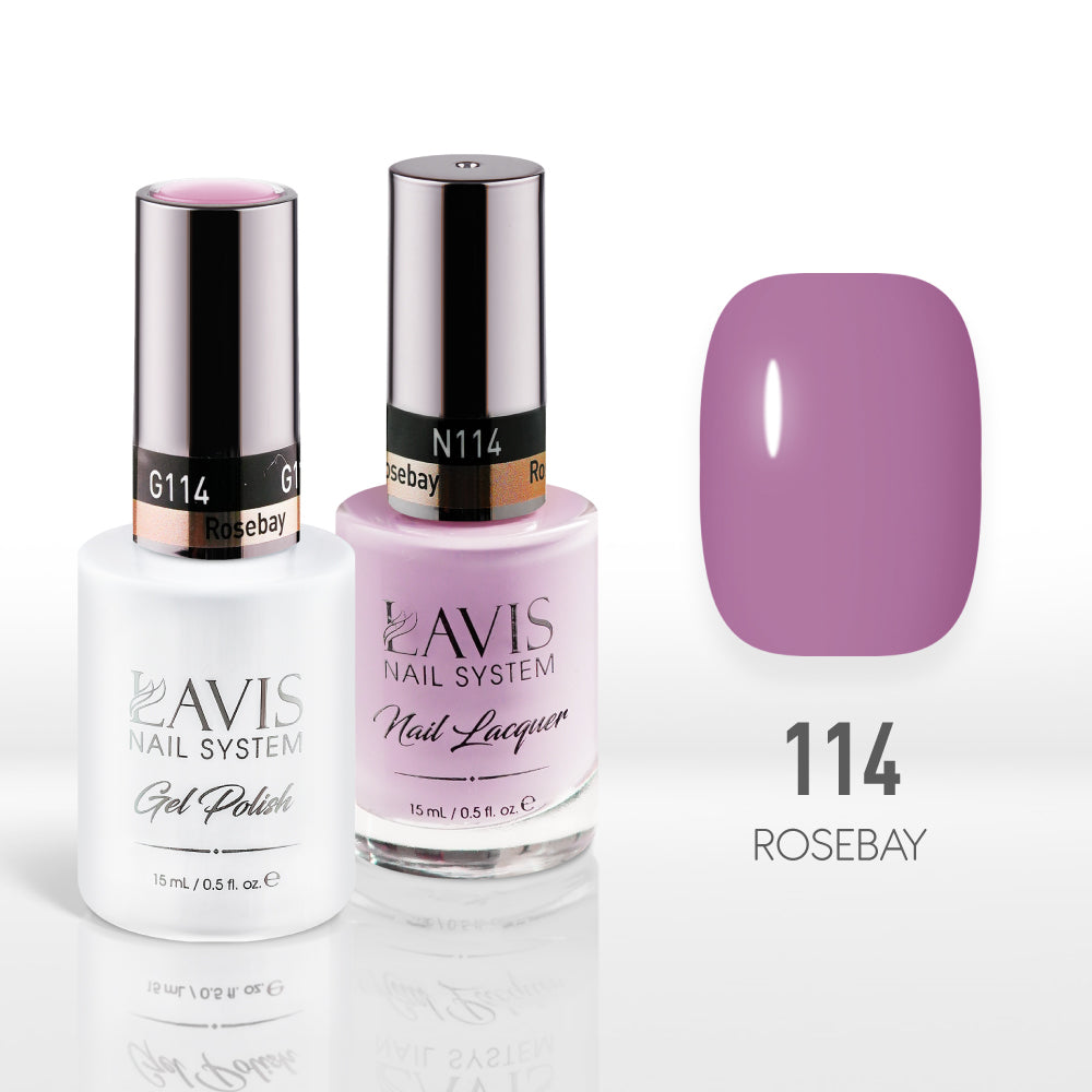 Lavis Gel Nail Polish Duo - 114 Vintage Rose Colors - Rosebay by LAVIS NAILS sold by DTK Nail Supply