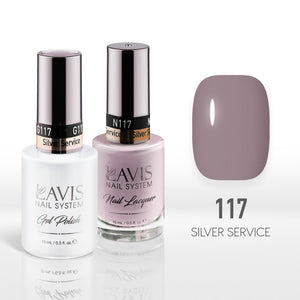 Lavis Gel Nail Polish Duo - 117 Gray Colors - Silver Service by LAVIS NAILS sold by DTK Nail Supply