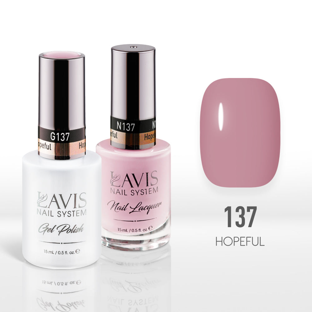Lavis Gel Nail Polish Duo - 137 Vintage Rose Colors - Hopeful by LAVIS NAILS sold by DTK Nail Supply
