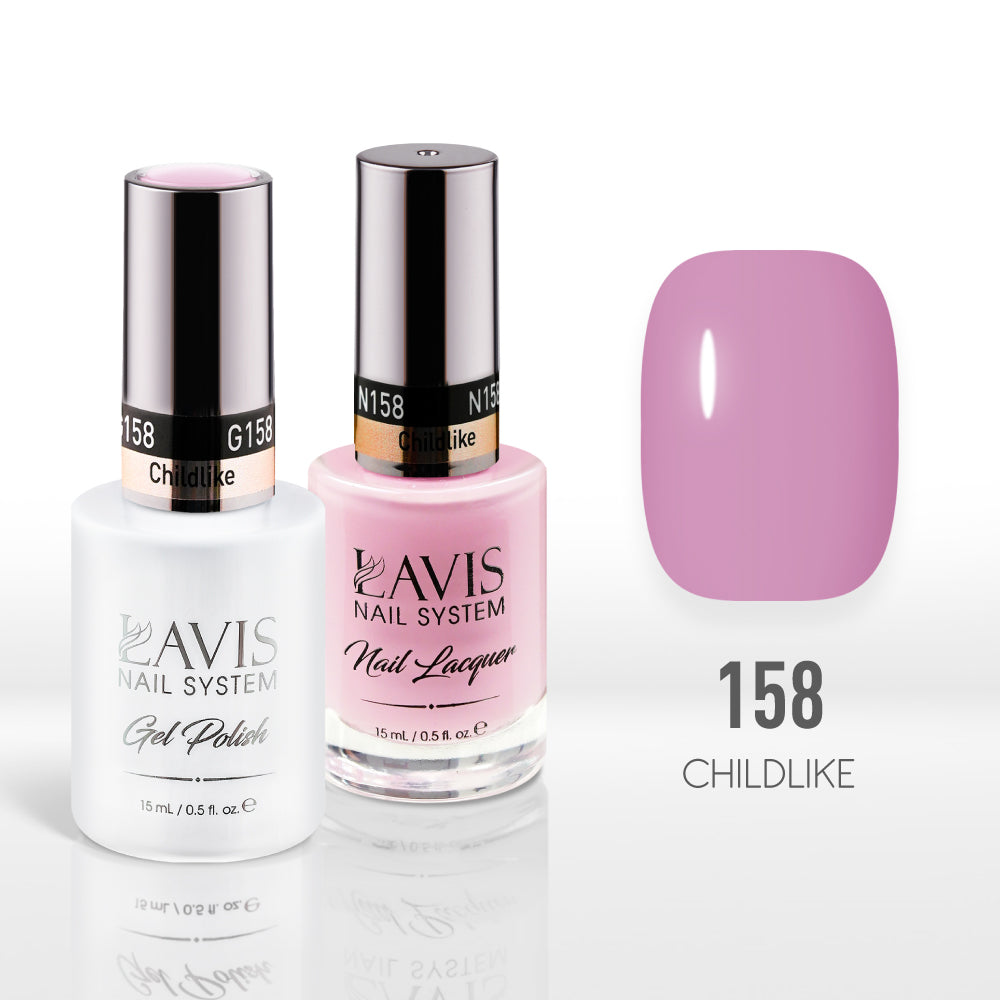 Lavis Gel Nail Polish Duo - 158 Pink Colors - Childlike by LAVIS NAILS sold by DTK Nail Supply