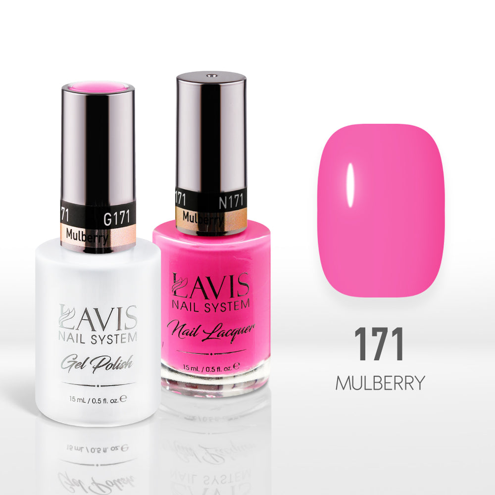 Lavis Gel Nail Polish Duo - 171 Pink Colors - Mulberry by LAVIS NAILS sold by DTK Nail Supply
