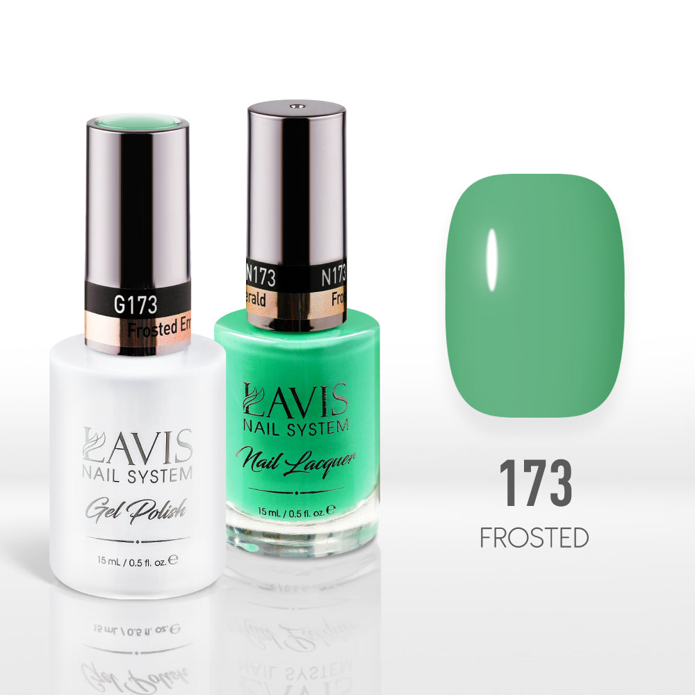 Lavis Gel Nail Polish Duo - 173 Green Colors - Frosted Emerald by LAVIS NAILS sold by DTK Nail Supply