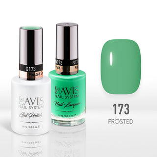  Lavis Gel Nail Polish Duo - 173 Green Colors - Frosted Emerald by LAVIS NAILS sold by DTK Nail Supply