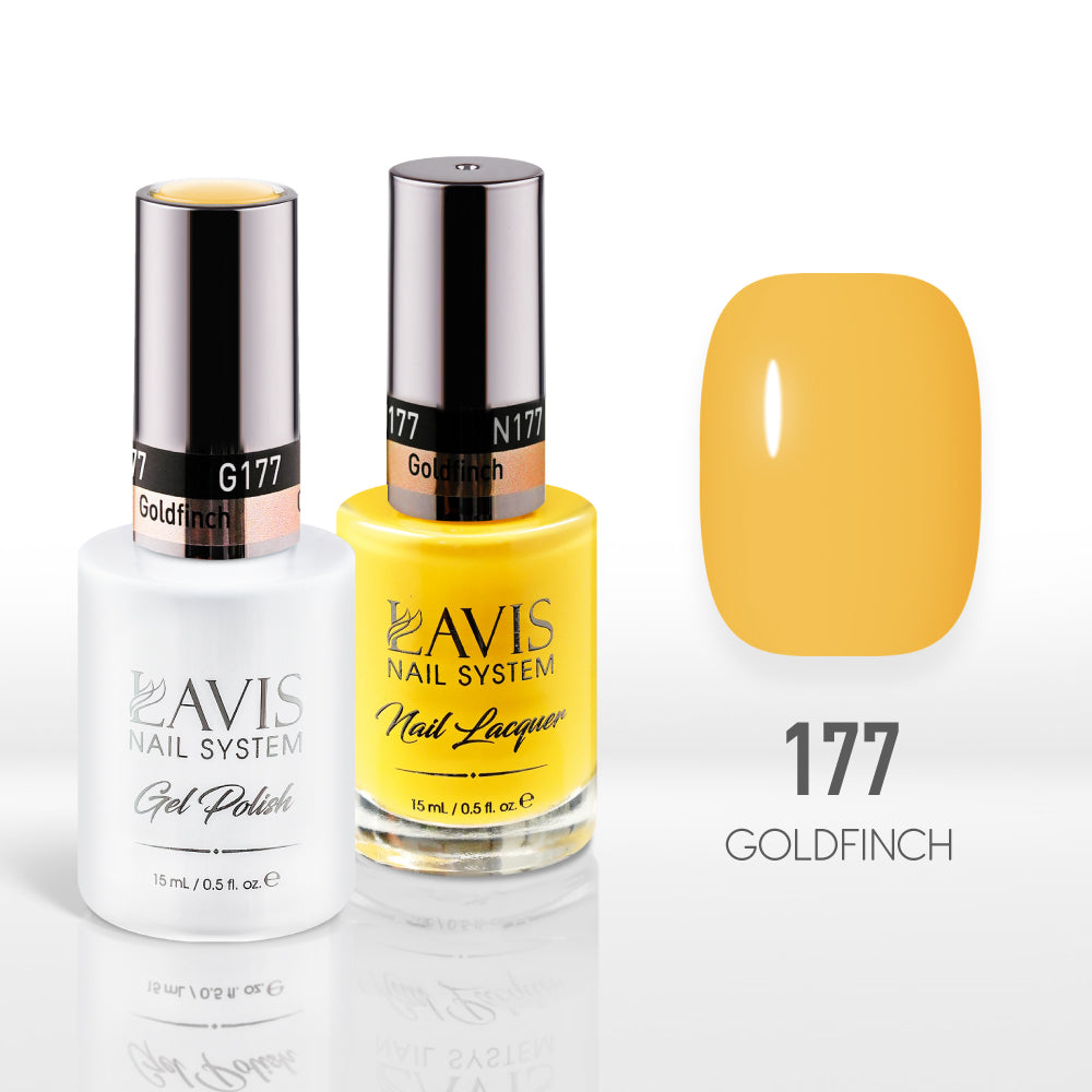 Lavis Gel Nail Polish Duo - 177 Yellow Colors - Goldfinch by LAVIS NAILS sold by DTK Nail Supply
