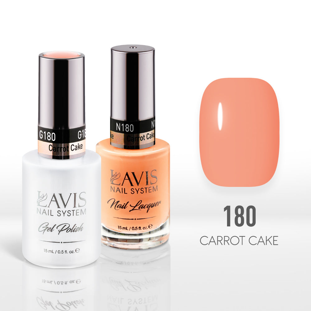 Lavis Gel Nail Polish Duo - 180 Peach Colors - Carrot Cake by LAVIS NAILS sold by DTK Nail Supply
