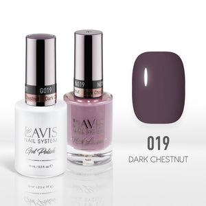 Lavis Gel Nail Polish Duo - 019 Dark Chestnut by LAVIS NAILS sold by DTK Nail Supply