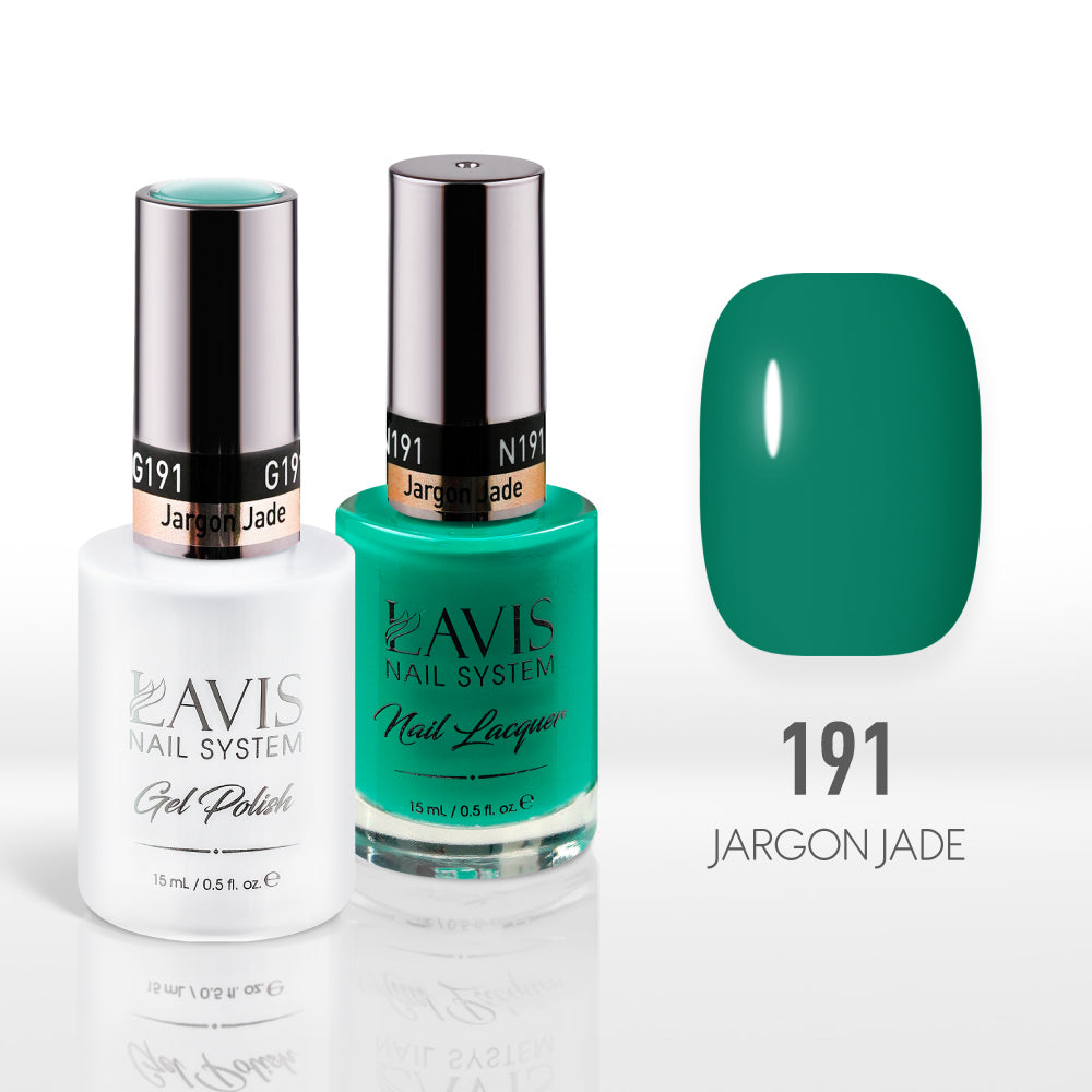 Lavis Gel Nail Polish Duo - 191 Green Colors - Jargon Jade by LAVIS NAILS sold by DTK Nail Supply