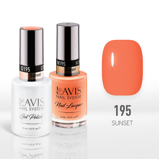  Lavis Gel Nail Polish Duo - 195 Peach, Coral Colors - Sunset by LAVIS NAILS sold by DTK Nail Supply