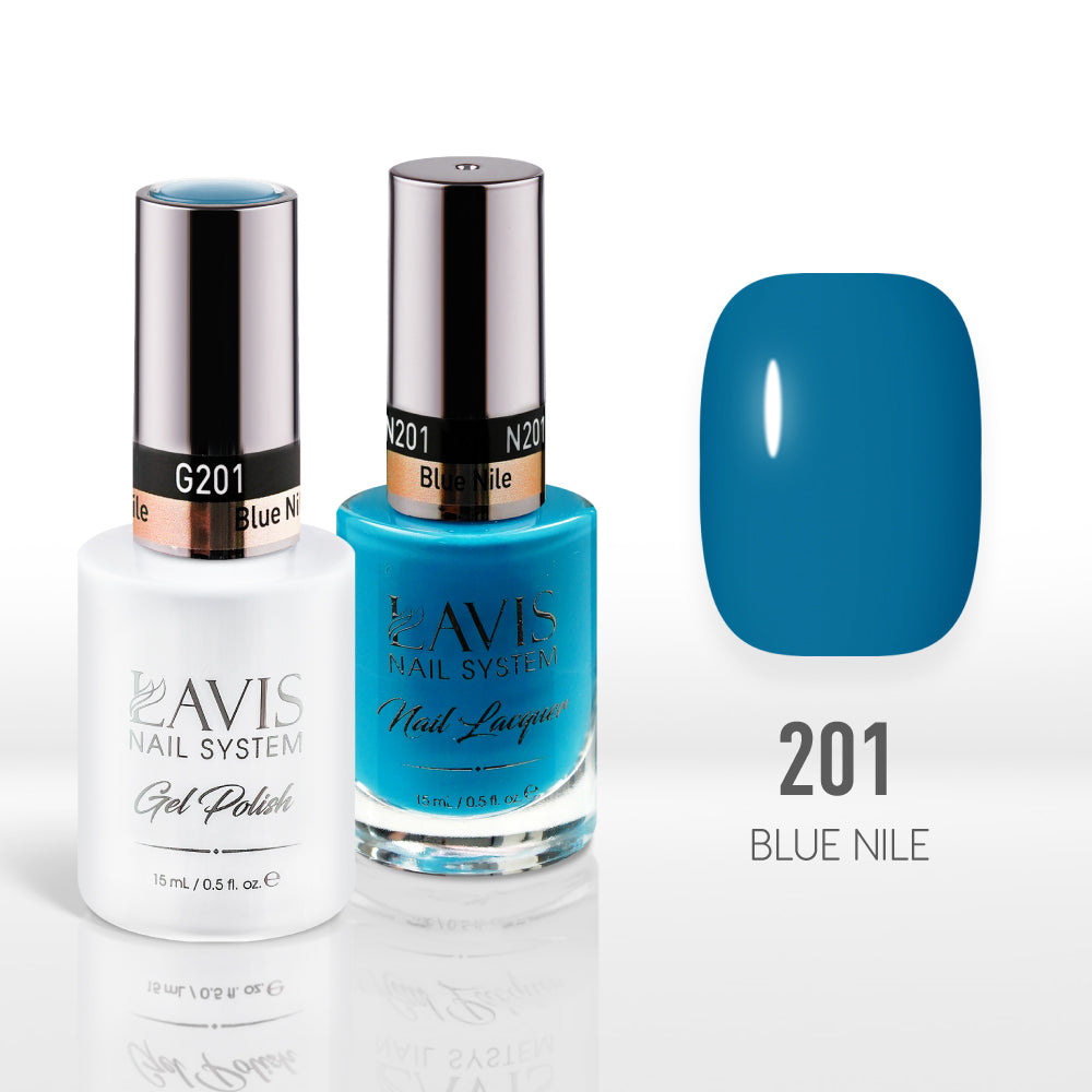 Lavis Gel Nail Polish Duo - 201 Blue Colors - Blue Nile by LAVIS NAILS sold by DTK Nail Supply