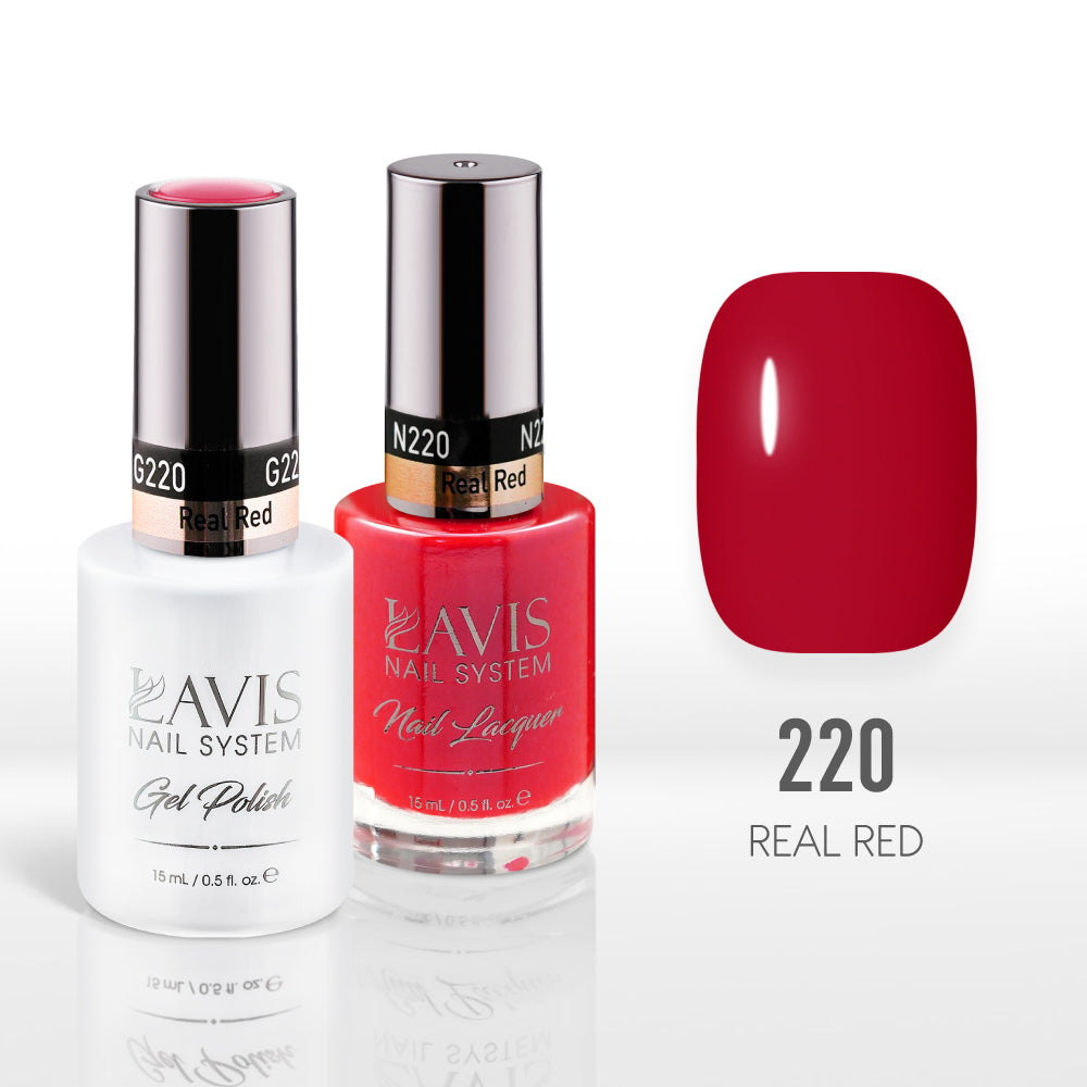 Lavis Gel Nail Polish Duo - 220 Scarlet Colors - Real Red by LAVIS NAILS sold by DTK Nail Supply