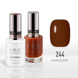 Lavis Gel Nail Polish Duo - 244 Brown Colors - Mahogany by LAVIS NAILS sold by DTK Nail Supply