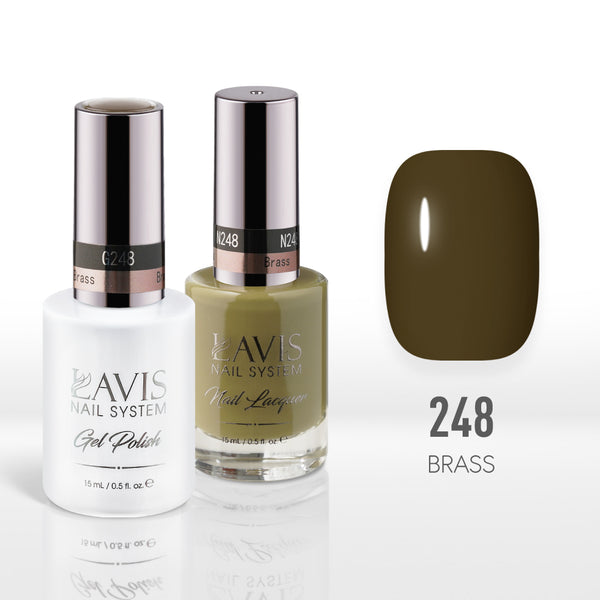 Lavis Gel Nail Polish Duo - 248 Moss Colors - Brass by LAVIS NAILS sold by DTK Nail Supply