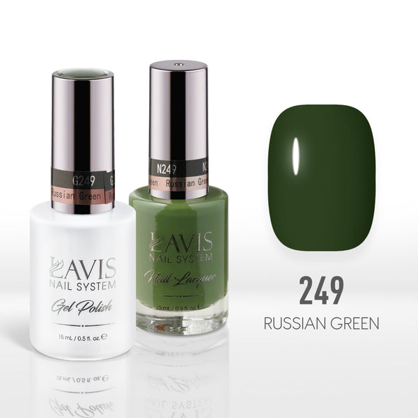 Lavis Gel Nail Polish Duo - 249 Green Colors - Russian Green by LAVIS NAILS sold by DTK Nail Supply