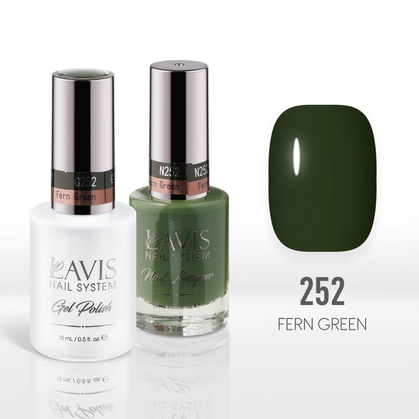Lavis Gel Nail Polish Duo - 252 Green Colors - Fern Green by LAVIS NAILS sold by DTK Nail Supply