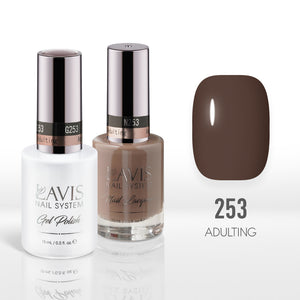 Lavis Gel Nail Polish Duo - 253 Brown Colors - Adulting by LAVIS NAILS sold by DTK Nail Supply