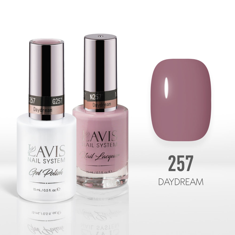 Lavis Gel Nail Polish Duo - 257 Mauve Colors - Daydream by LAVIS NAILS sold by DTK Nail Supply