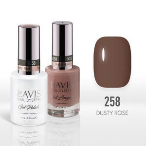 Lavis Gel Nail Polish Duo - 258 Brown Colors - Dusty Rose by LAVIS NAILS sold by DTK Nail Supply