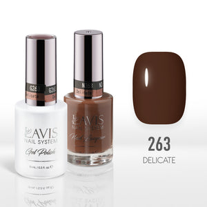 Lavis Gel Nail Polish Duo - 263 Brown Colors - Delicate by LAVIS NAILS sold by DTK Nail Supply