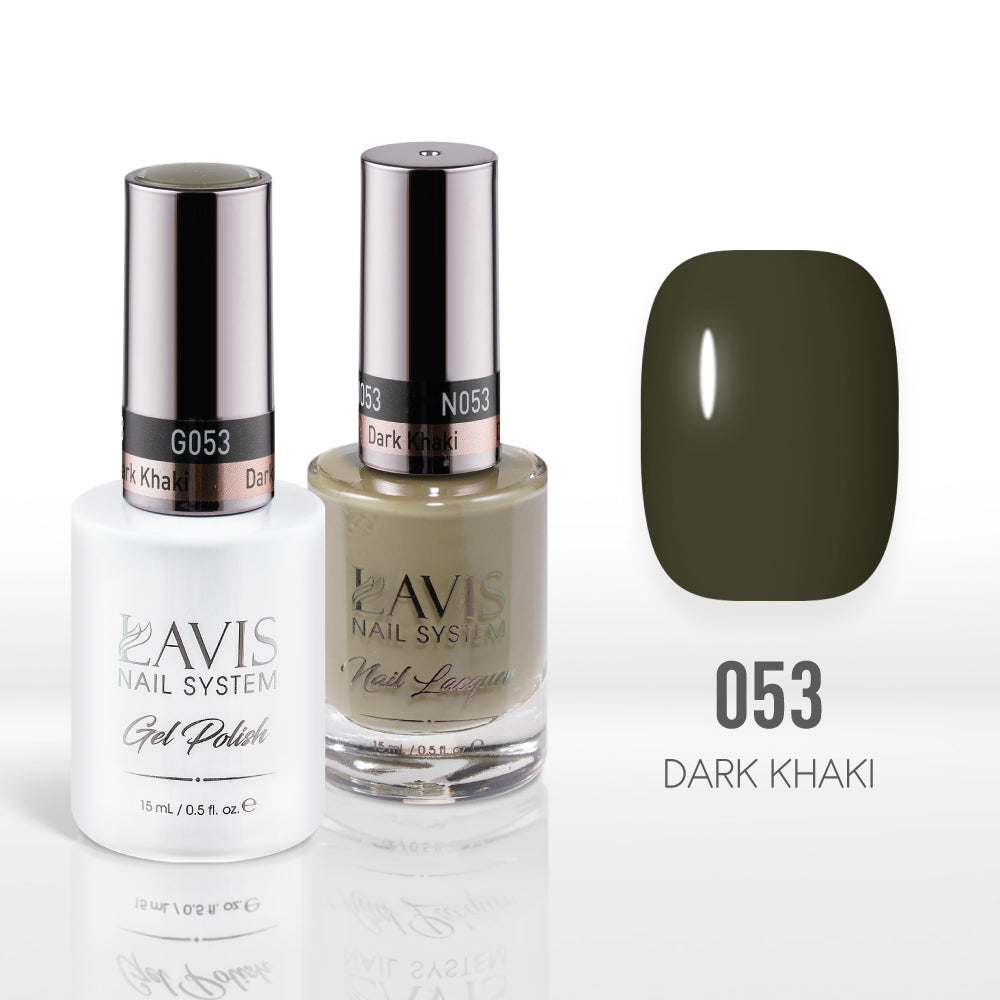 Lavis Gel Nail Polish Duo - 053 Dark Khaki by LAVIS NAILS sold by DTK Nail Supply