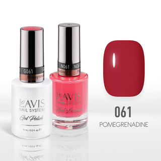  Lavis Gel Nail Polish Duo - 061 Pink, Orange Colors - Pomegrenadine by LAVIS NAILS sold by DTK Nail Supply