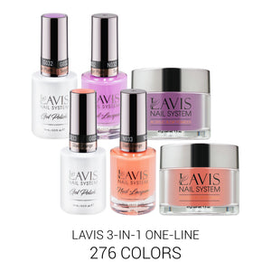 LAVIS 3IN1 276 Colors - Acrylic & Dip Powder, Gel & Lacquer by LAVIS NAILS sold by DTK Nail Supply