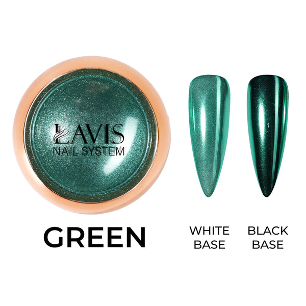 Classic Chrome Nail Powder - Green