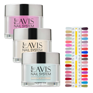 Lavis Acrylic & Dip Powder Part 1 (36 Colors): 001-036 - 1.5oz by LAVIS sold by DTK Nail Supply