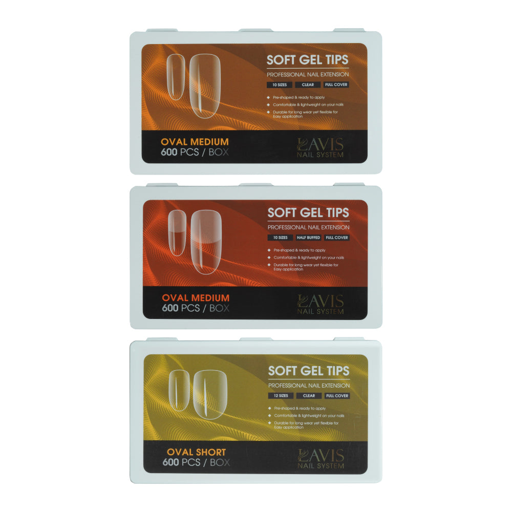 LAVIS Oval - Soft Gel Tips by LAVIS NAILS TOOL sold by DTK Nail Supply
