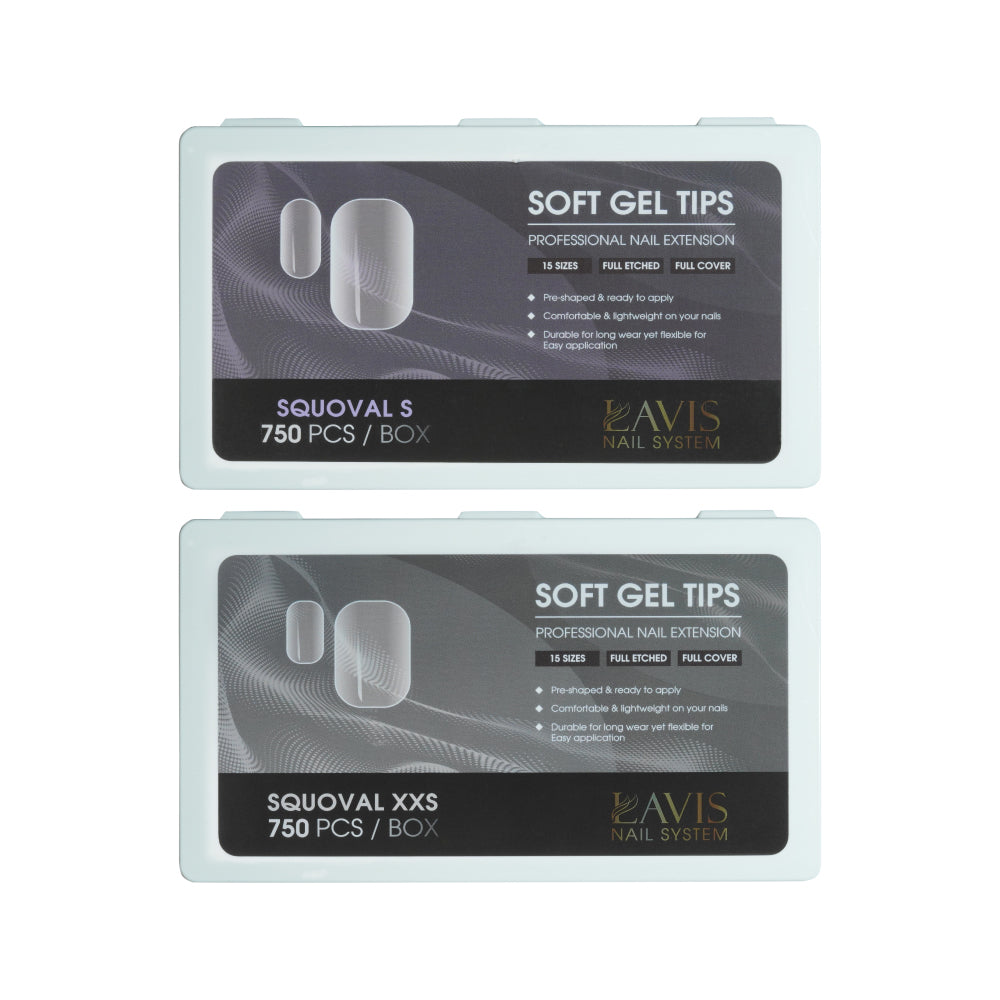 LAVIS Squoval - Soft Gel Tips by LAVIS NAILS TOOL sold by DTK Nail Supply