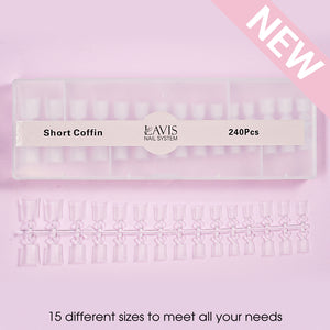 LAVIS - SHORT COFFIN - 240 Pcs by LAVIS NAILS TOOL sold by DTK Nail Supply
