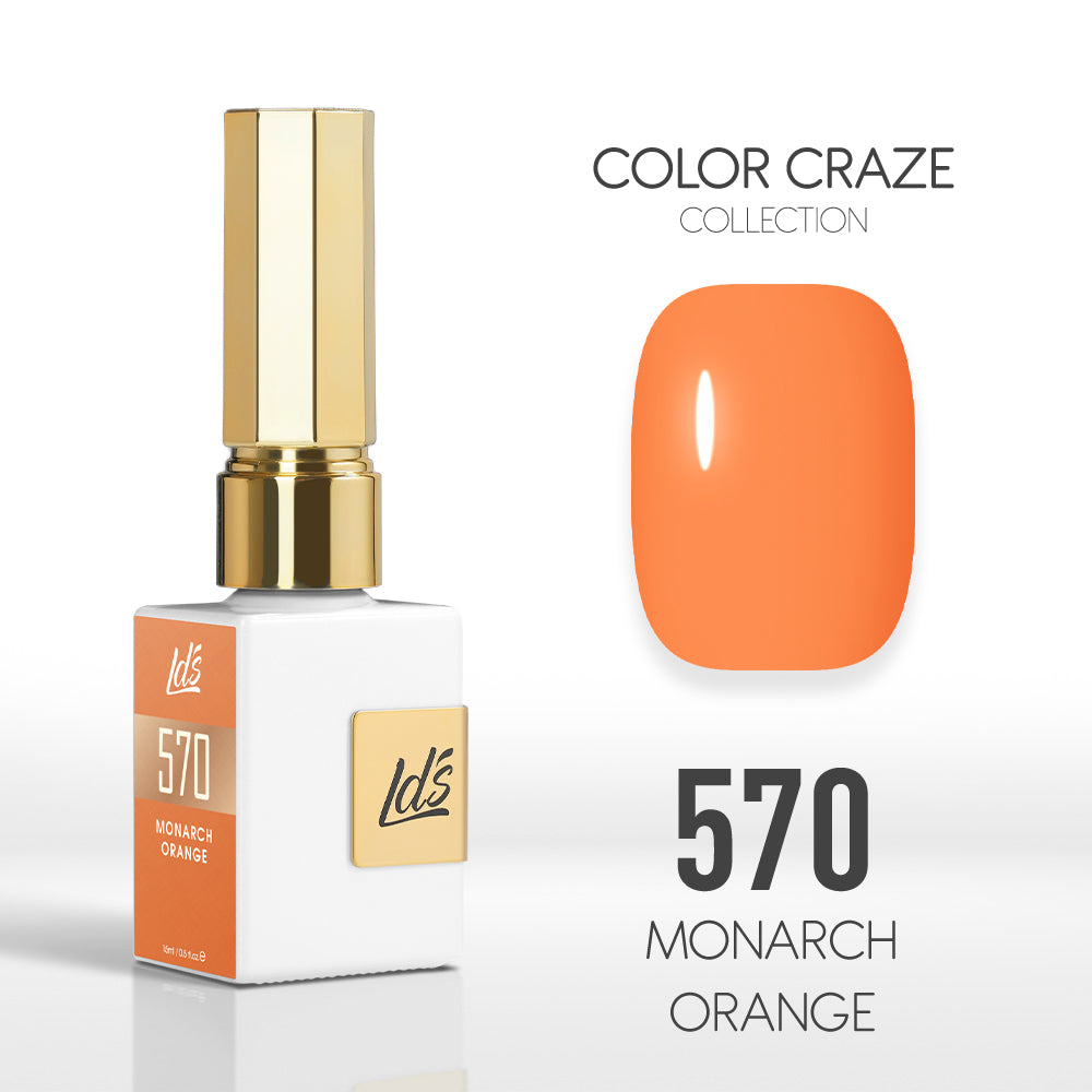 LDS Color Craze Gel Nail Polish - 570 Monarch Orange - 0.5oz by LDS COLOR CRAZE sold by DTK Nail Supply