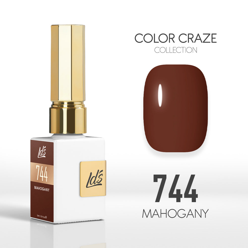 LDS Color Craze Gel Nail Polish - 744 Mahogany - 0.5oz by LDS COLOR CRAZE sold by DTK Nail Supply