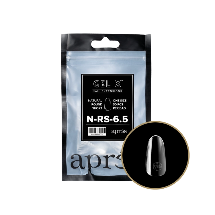 APRES - Gel-X Natural Round Short #6.5 Refill Bag