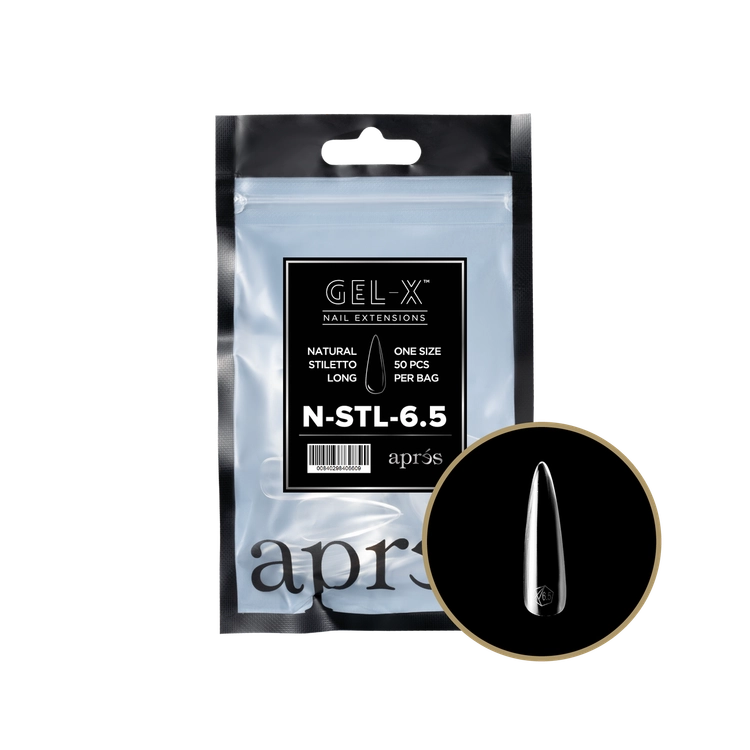 APRES - Gel-X Natural Stiletto Long #6.5 Refill Bag