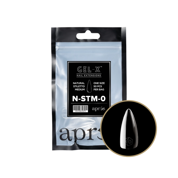 APRES - Gel-X Natural Stiletto Medium #0 Refill Bag